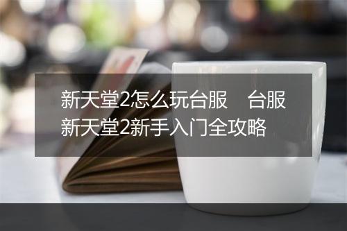 新天堂2怎么玩台服 台服新天堂2新手入门全攻略